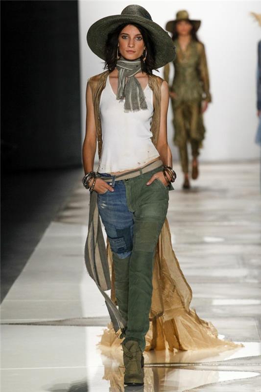 καλοκαιρινή μόδα γυναίκες μόδα γυναίκες greg lauren 2016 συνονθύλευμα λεπτομέρεια παντελόνι ψάθινο καπέλο κορυφή λευκό