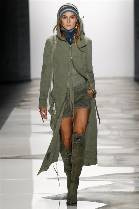 καλοκαιρινή μόδα γυναίκες μόδες κυρίες greg lauren 2016 μπότες παλτό κοντό παντελόνι στρατιωτικό στυλ