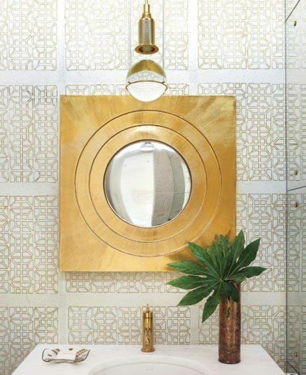 καθρέφτης led τοίχος μπάνιο χρυσή υφή