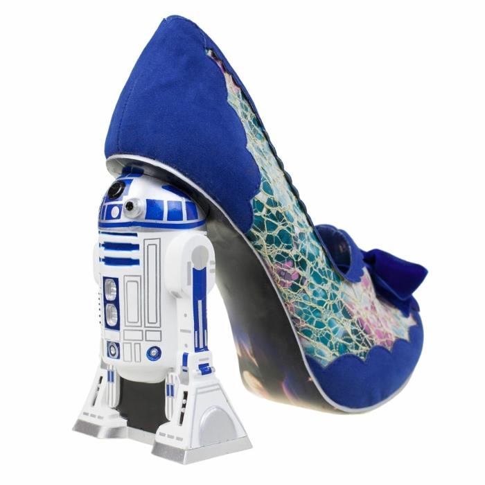 star Wars παπούτσια r2 d2 ψηλοτάκουνα ασυνήθιστο σχέδιο σκούρο μπλε