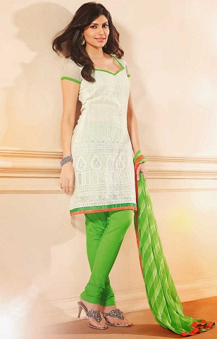 „Chanderi Silk Green Salwar“ kostiumas