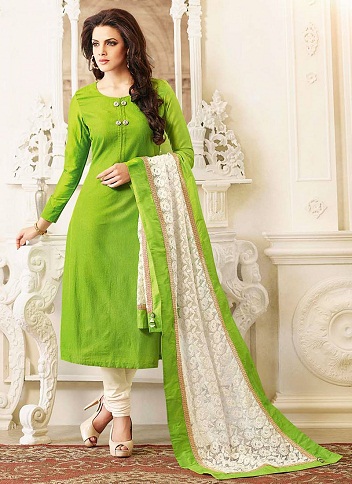 Stilingas žalias „Salwar“ kostiumo dizainas