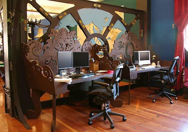 ιδέες σχεδιασμού steampunk γραφεία γραφείων στο σπίτι γραφεία καρέκλες