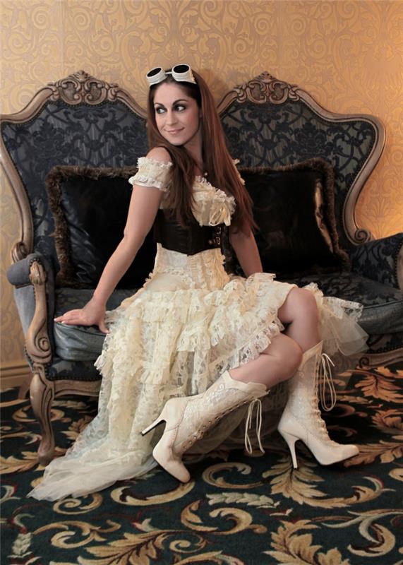 γυναικεία ρούχα steampunk λευκά