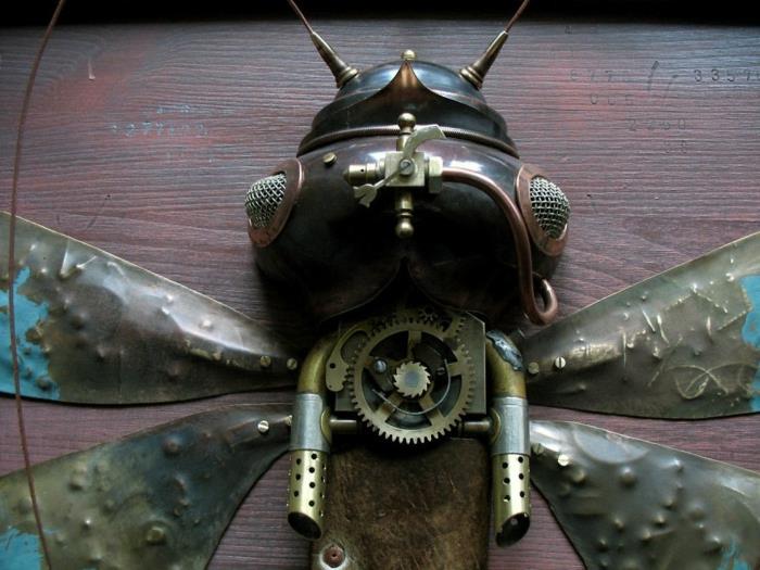 steampunk art fly metal