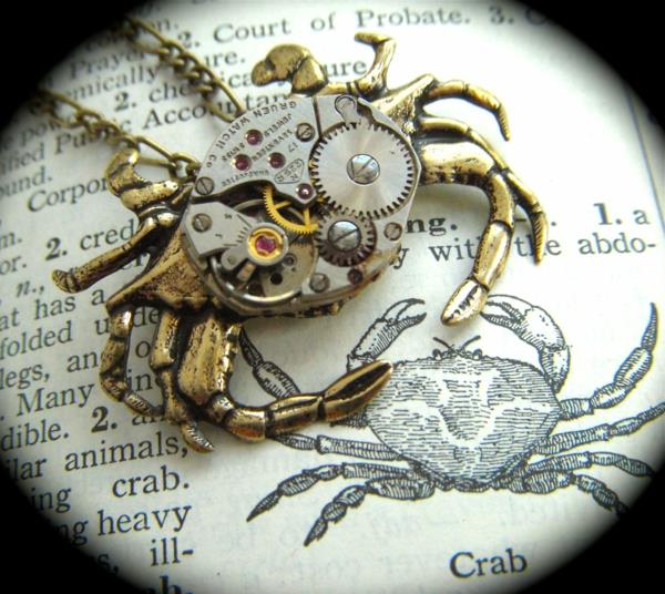 steampunk art παλιά αλυσίδα καβουριών ρολογιού