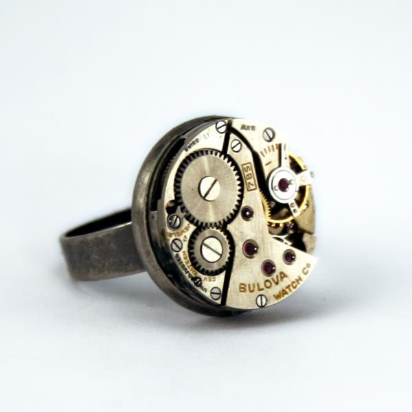 steampunk κοσμήματα παλιό ρολόι μηχανισμός δαχτυλιδιών