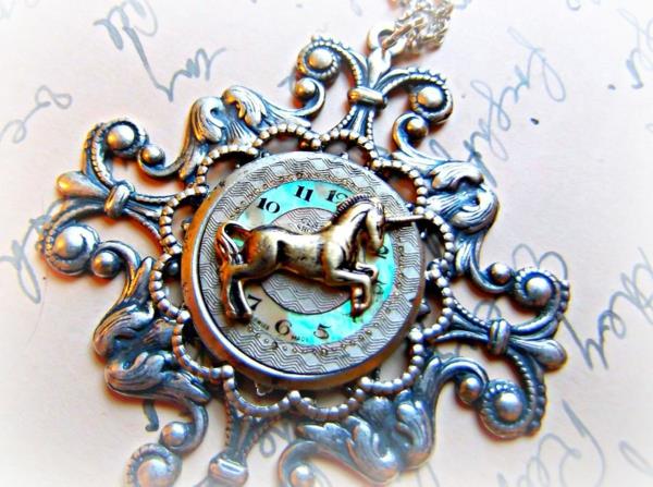 αλυσίδα κοσμημάτων steampunk μονόκερος