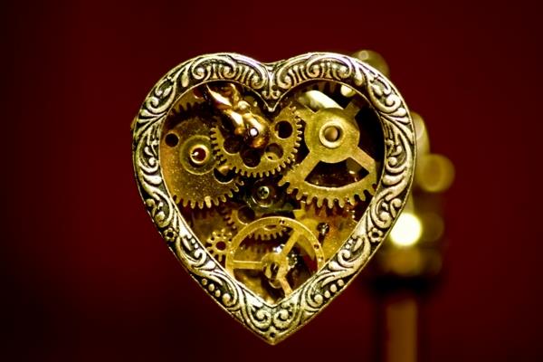 steampunk κοσμήματα δαχτυλίδι καρδιά παλιά ανταλλακτικά ρολογιού