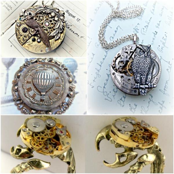 κολάζ κοσμημάτων steampunk