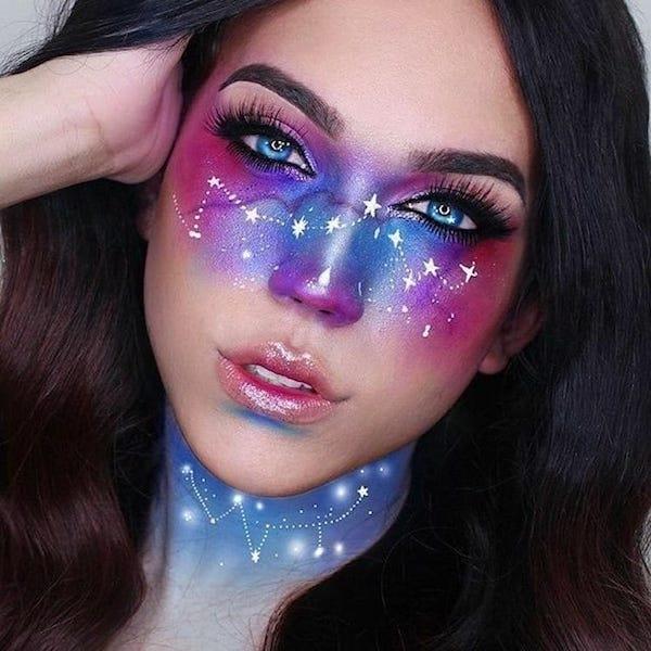 starry sky sminktrend galaxy make up