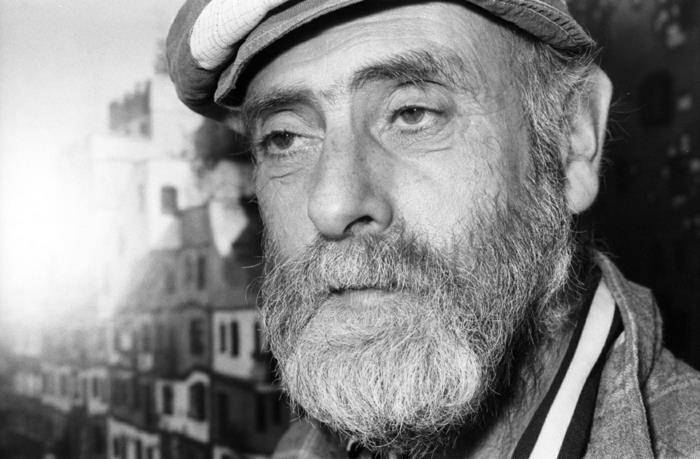 Αυστριακός καλλιτέχνης Friedensreich Hundertwasser πορτρέτο ασπρόμαυρο