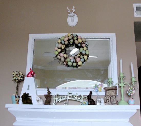 κομψές ιδέες διακόσμησης για το Πασχαλινό φωτεινό χαρούμενο όμορφο ευχάριστο τζάμι καθρέφτη