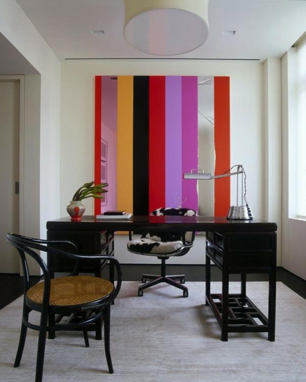 ατμοσφαιρικά χρώματα στο σπίτι πολύχρωμες ρίγες στον τοίχο