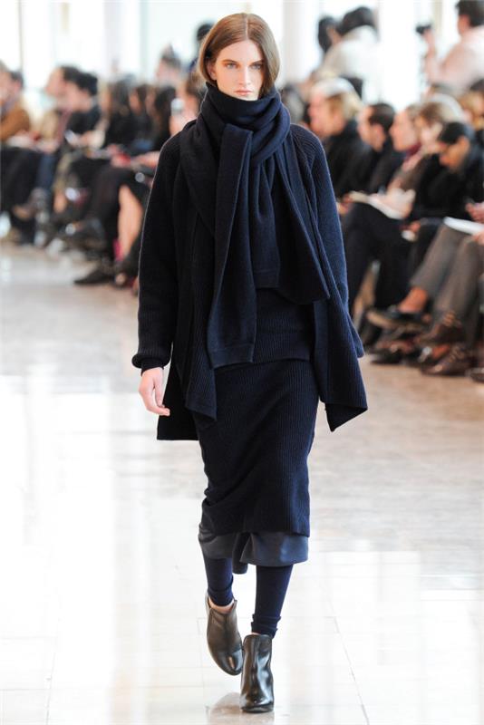 πλεκτό φόρεμα μπλε πλεκτά fw 2014 2015 χειμερινές γυναίκες μόδας