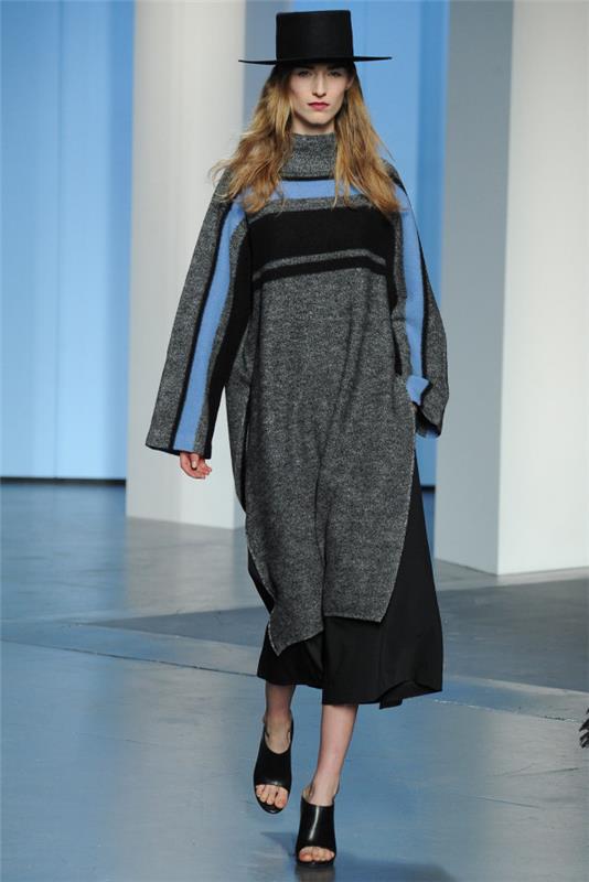 πλεκτό φόρεμα γκρι πλεκτά fw 2014 μόδα σχεδιαστή 2015