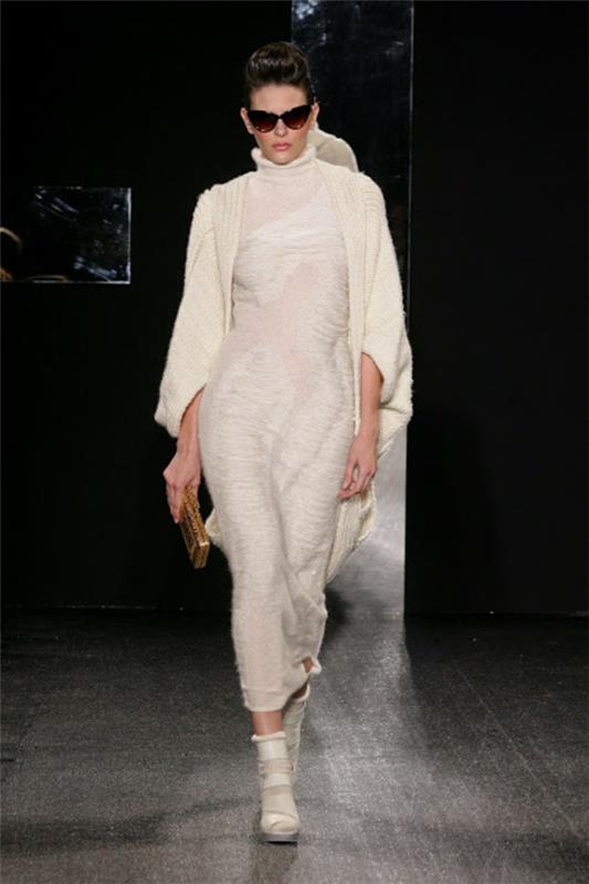 πλεκτό φόρεμα μακριά πλεκτά Nayoun Kim πλεκτό γιλέκο σχεδιαστή