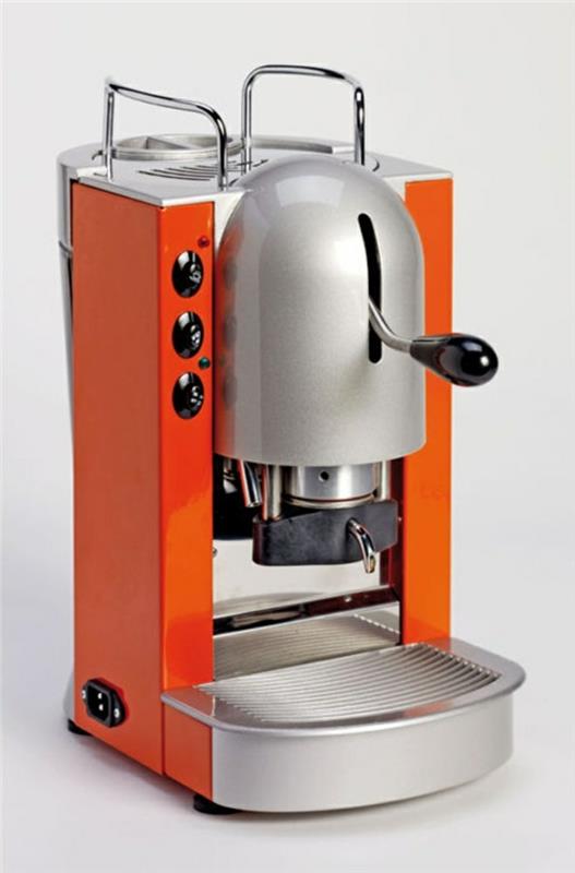 κομψή μηχανή εσπρέσο δοκιμή καφετιέρα πορτοκαλί
