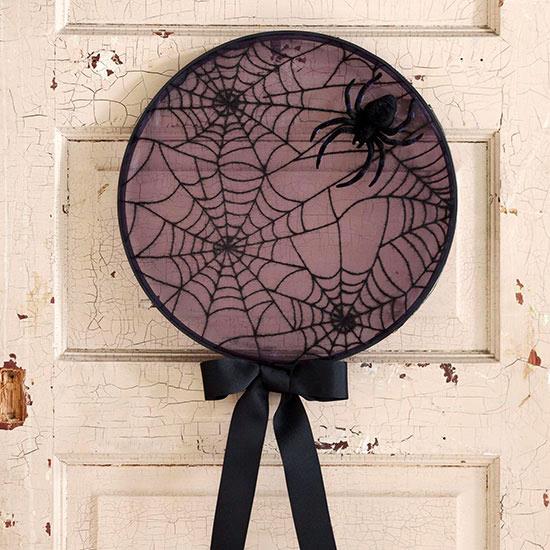 κομψά έργα τέχνης για κρεμάστρα στρογγυλής πόρτας αποκριών με αράχνη διακόσμησης