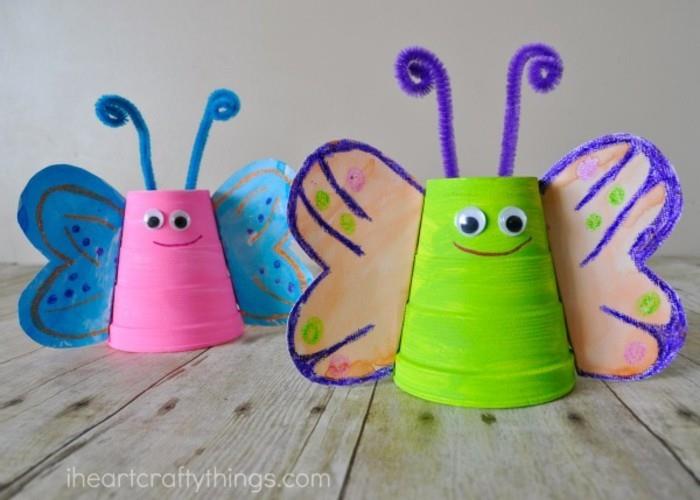χαριτωμένες πεταλούδες μπερδεύουν ιδέες με παιδιά από χάρτινα ποτήρια