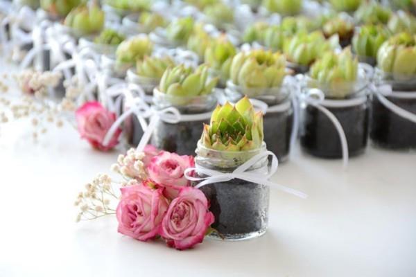 Succulent roses γυαλιά μπομπονιέρες γάμου φτιάξτε τον εαυτό σας