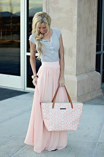 Rožiniai ilgi vasaros sijonai