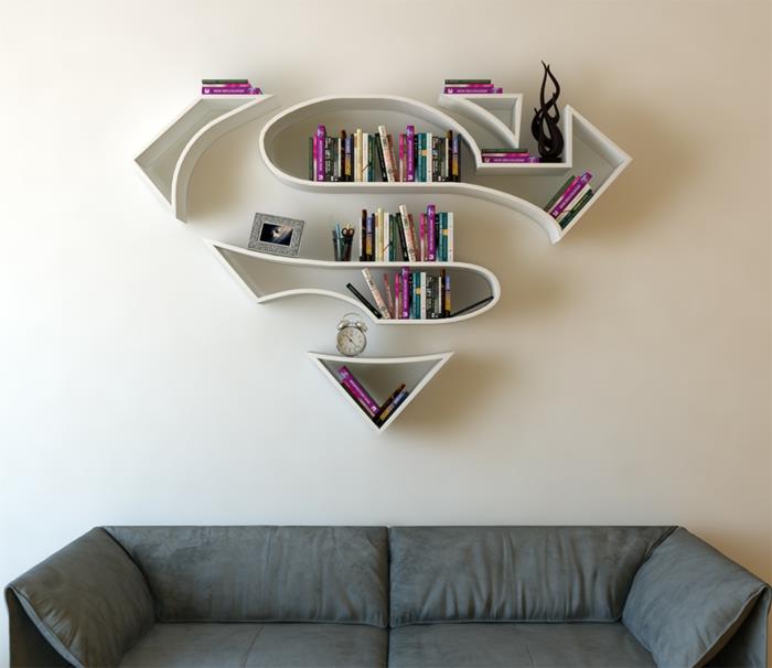 βιβλιοθήκες superhero ράφια τοίχου διακόσμηση τοίχου διακόσμηση τοίχου
