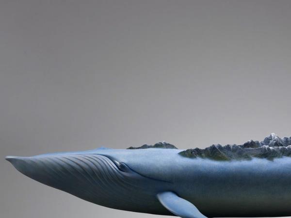 φάλαινα γη κόσμο ζώα γλυπτά ιδέες καλλιτέχνης μπλε ωκεανός