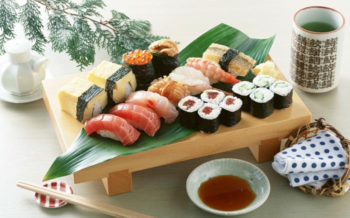 πιάτα σούσι σετ μπλε ιαπωνικά επιτραπέζια αξεσουάρ κουζίνας