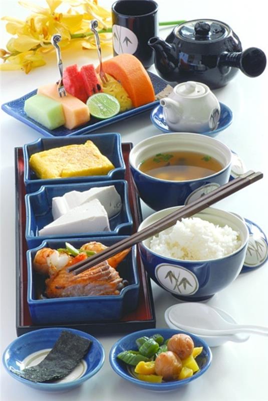 σετ επιτραπέζιων σούσι μπλε ιαπωνικά επιτραπέζια σκεύη πορσελάνη