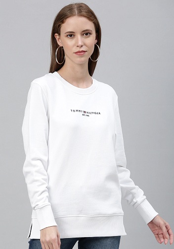 Tommy Hilfiger Kadın Beyaz Sweatshirt