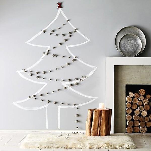 Χριστουγεννιάτικο δέντρο μπερδεμένο διακοσμητικό τοίχο γιρλάντα