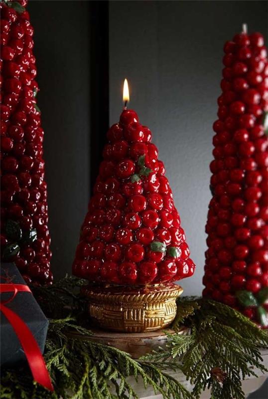 έλατο ντεκό χριστουγεννιάτικα κεριά ιδέες διακόσμηση