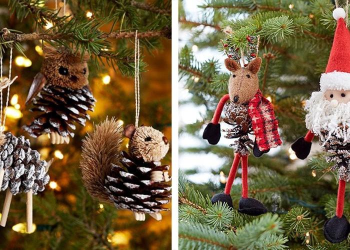 κουκουνάρια κάνουν διακοσμήσεις χριστουγεννιάτικου δέντρου μόνοι σας με παιδιά