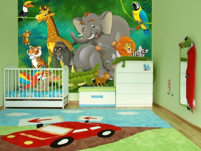 ταπετσαρία παιδικό δωμάτιο παιδικό δωμάτιο τοίχου ιδέες σχεδιασμού χρωματιστό εσωτερικό