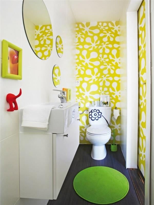 στρογγυλό σχέδιο ταπετσαρίας καθρέφτη μπάνιου παιδικό χρωματιστό μοτίβο ταπετσαρίας στρογγυλό καθρέφτη μπάνιου