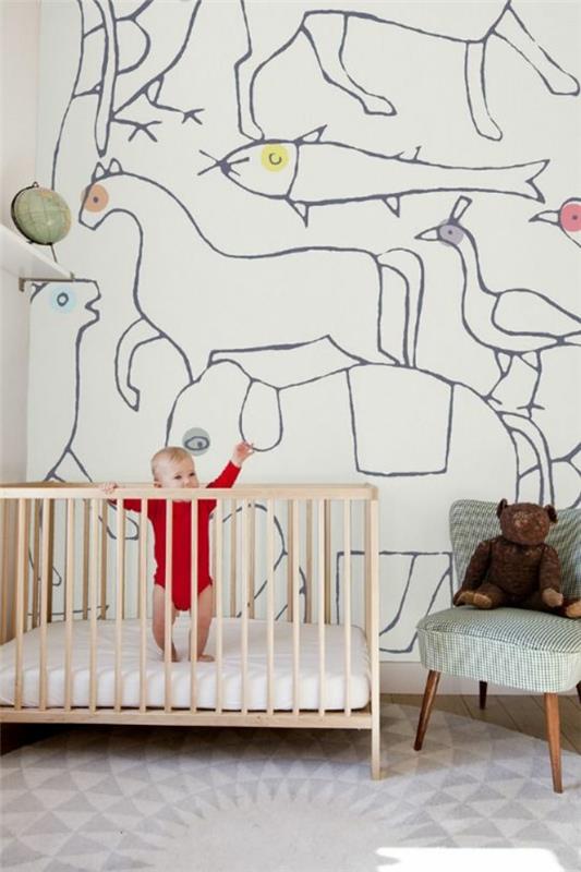 μωρό δωμάτιο ταπετσαρία σχεδιασμός τοίχου σχέδιο ταπετσαρίας