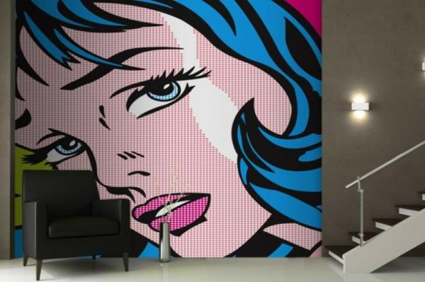 στυλ ταπετσαρίας αφαιρέστε όμορφα σχέδια οικιακής τέχνης pop art