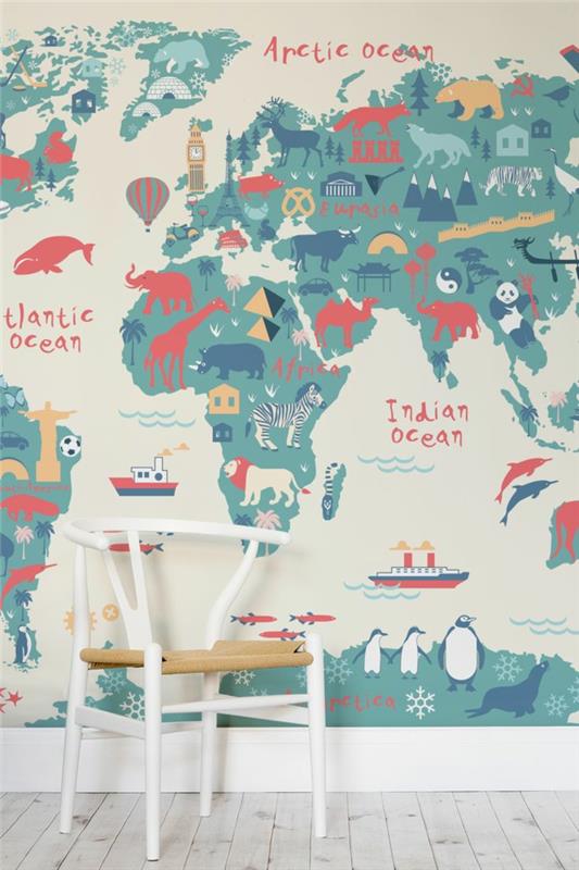 μοτίβο ταπετσαρίας ιδέες σχεδιασμού τοίχου παιδικού δωματίου αστείες