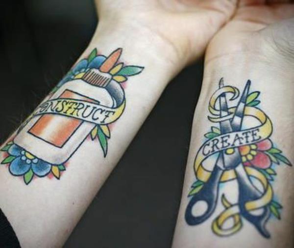 τατουάζ hangelenk τέχνη πολύχρωμο