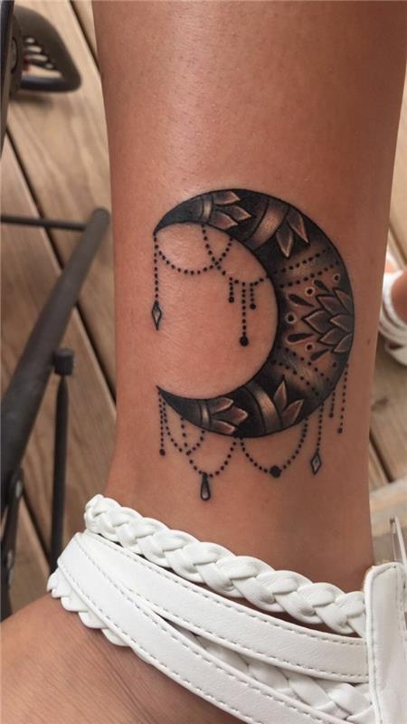 τατουάζ αστράγαλο φεγγάρι όμορφες ιδέες για τατουάζ για γυναίκες