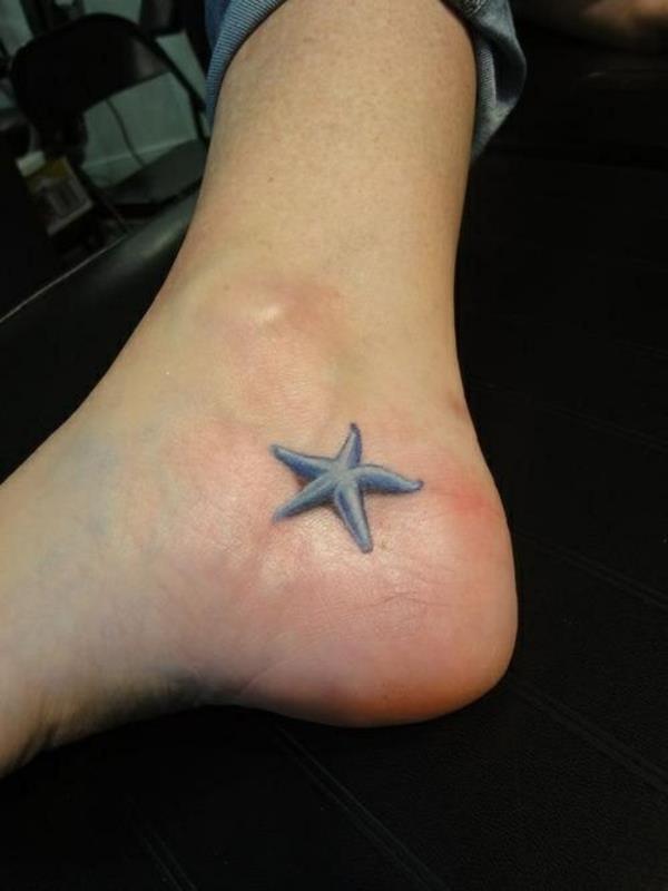 τατουάζ δροσερό τατουάζ τρισδιάστατο πόδι αστερίας