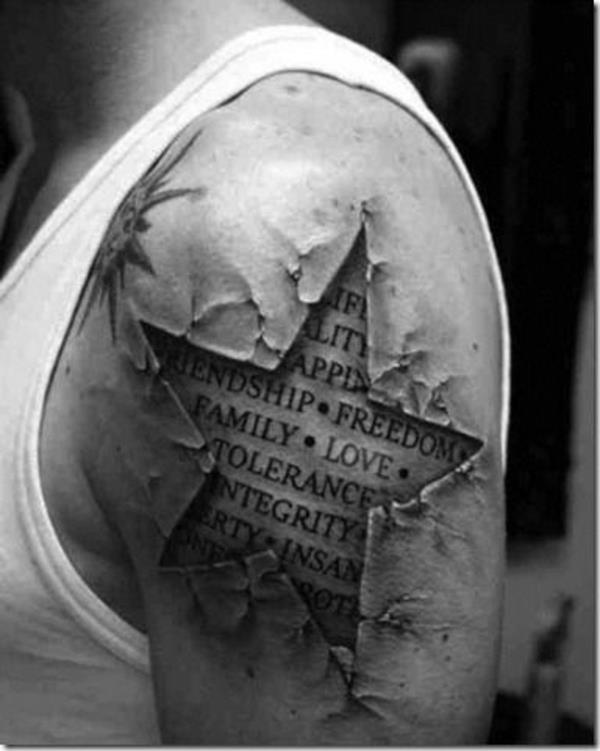 γραμματοσειρές τατουάζ τατουάζ τρισδιάστατο αστέρι
