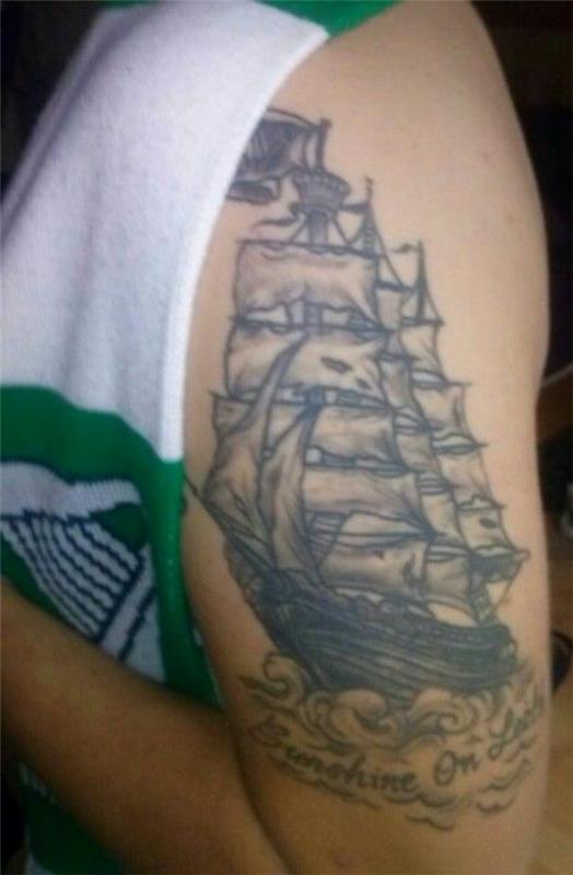 τατουάζ ρητά πλοίο άνω βραχίονα