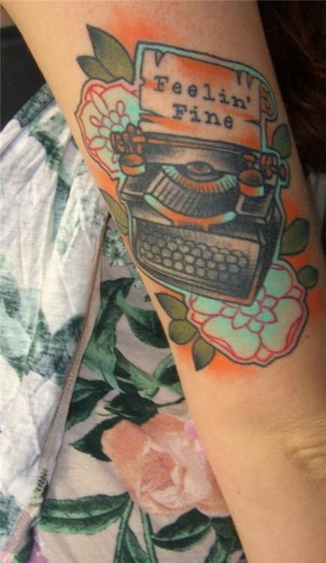 τατουάζ βραχίονα μοτίβα γραφομηχανή