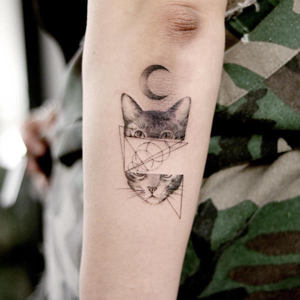 Τατουάζ 2020 γάτες γεωμετρία υπέροχα σχέδια