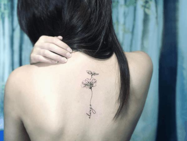 τατουάζ γυναίκες ιδέες λαιμό τατουάζ λουλούδι