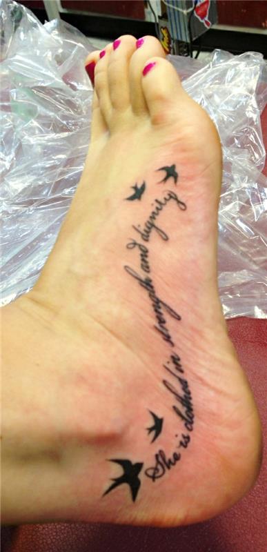 τατουάζ ρητά τατουάζ πόδι πουλιά