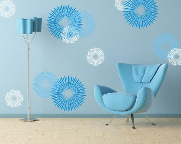 περιστέρι μπογιά τοίχου ιδέες σχεδιασμού τοίχου με μπλε τοίχο