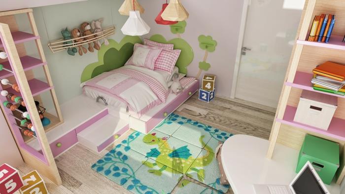 χαλί παιδικό δωμάτιο χρωματιστό σχέδιο δωματίου κοριτσιού